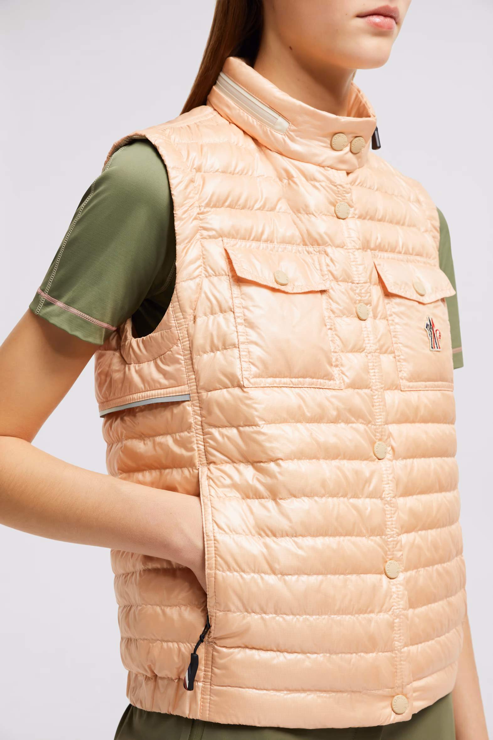 Gumiane Hooded Down Vest Women Pink Moncler 6